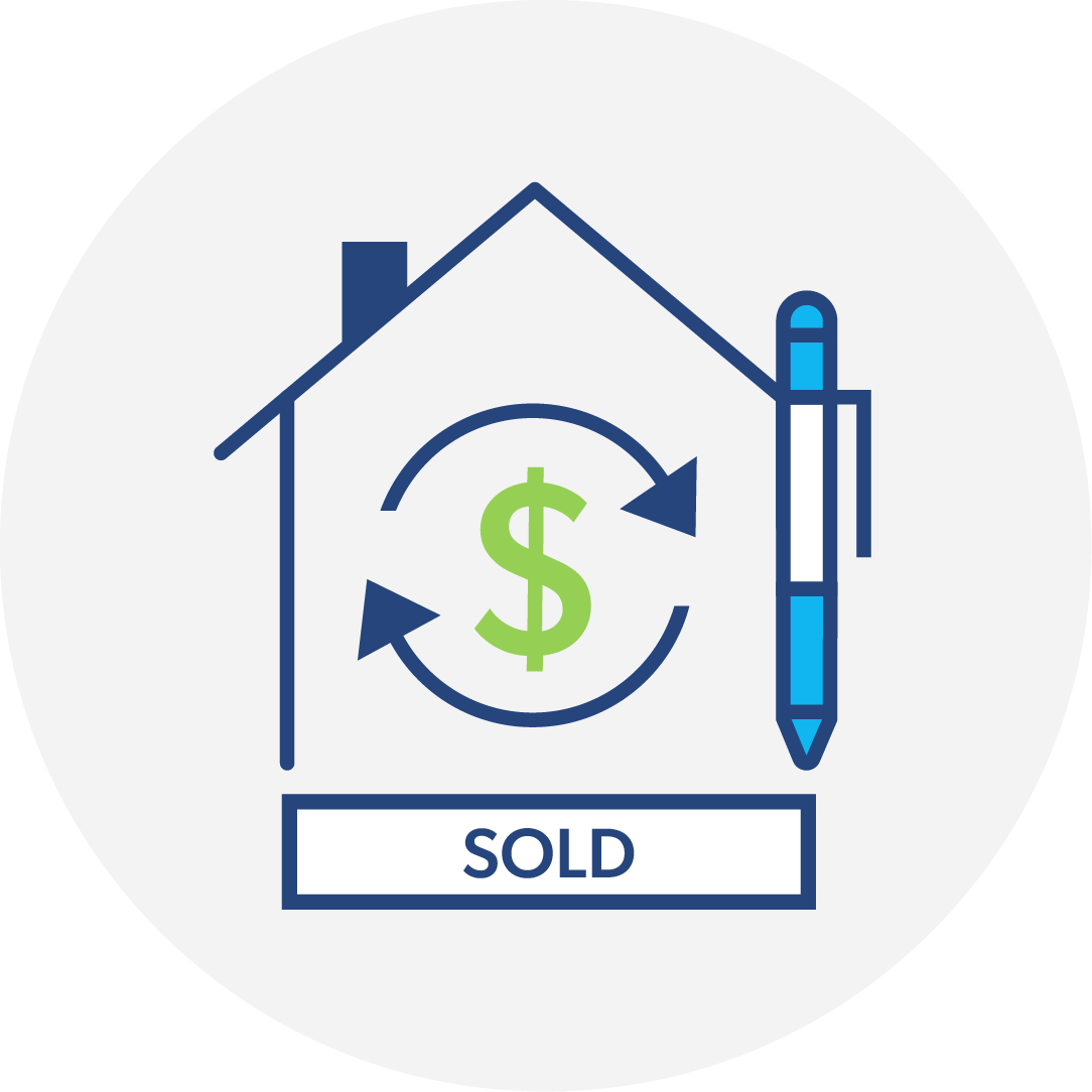 Picture of dollar symbol and a pen in a sold home
