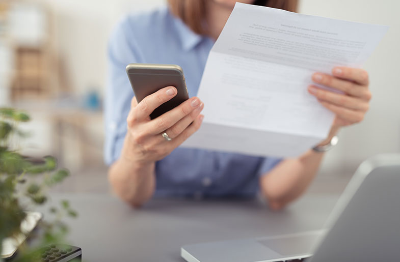 Woman reading letter