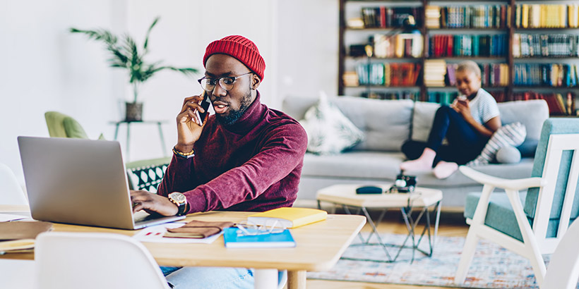 Renter on the phone