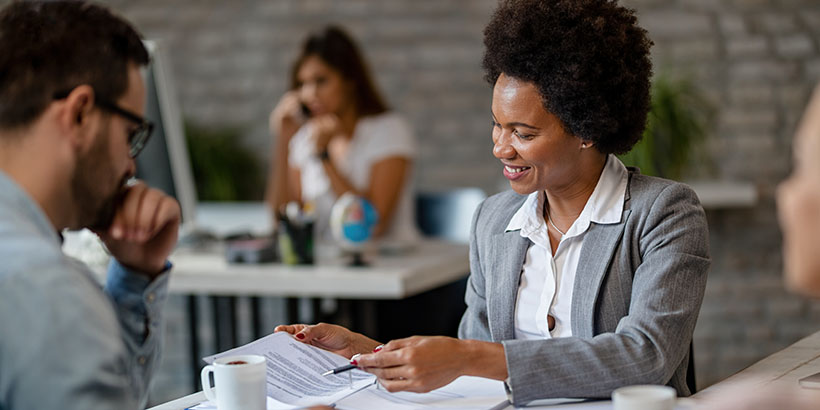Renter reviewing lease agreement