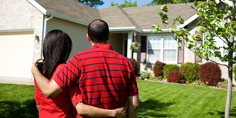 Couple looking at home