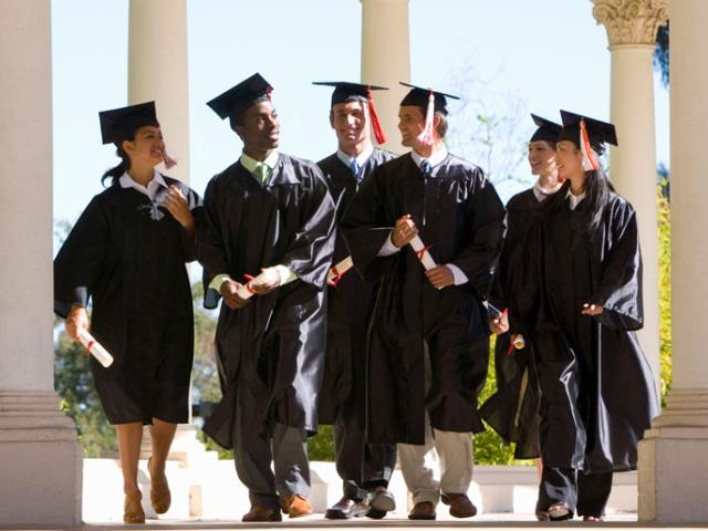 diverse group of college graduates