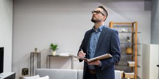 Appraiser during a home visit