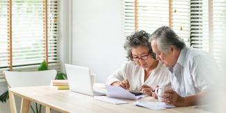Couple reviewing their finances