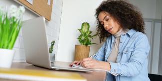 Woman taking notes
