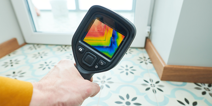 Inspecting a home with a thermal imaging device