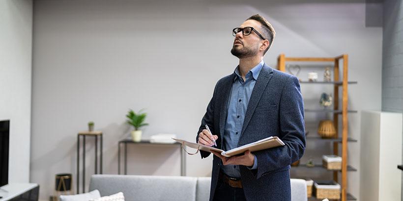 Appraiser during a home visit