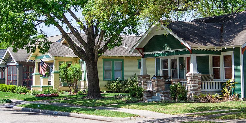 Homes in a quiet neighborhood