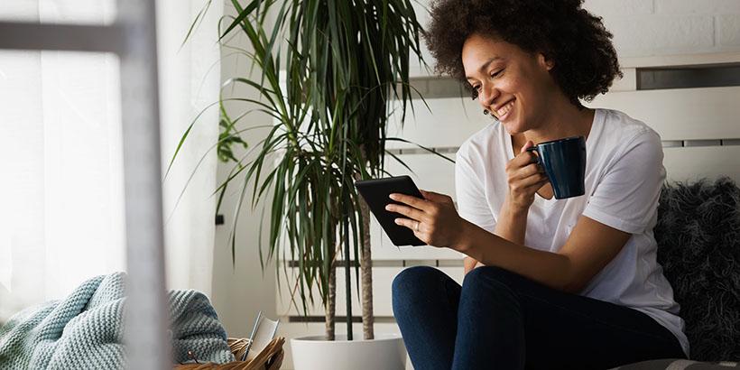 Renter reading a tablet