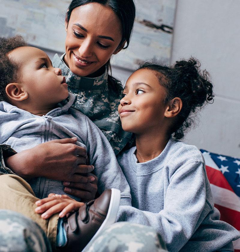 Military service member with kids