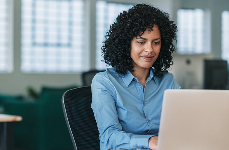 Businesswoman working at computer