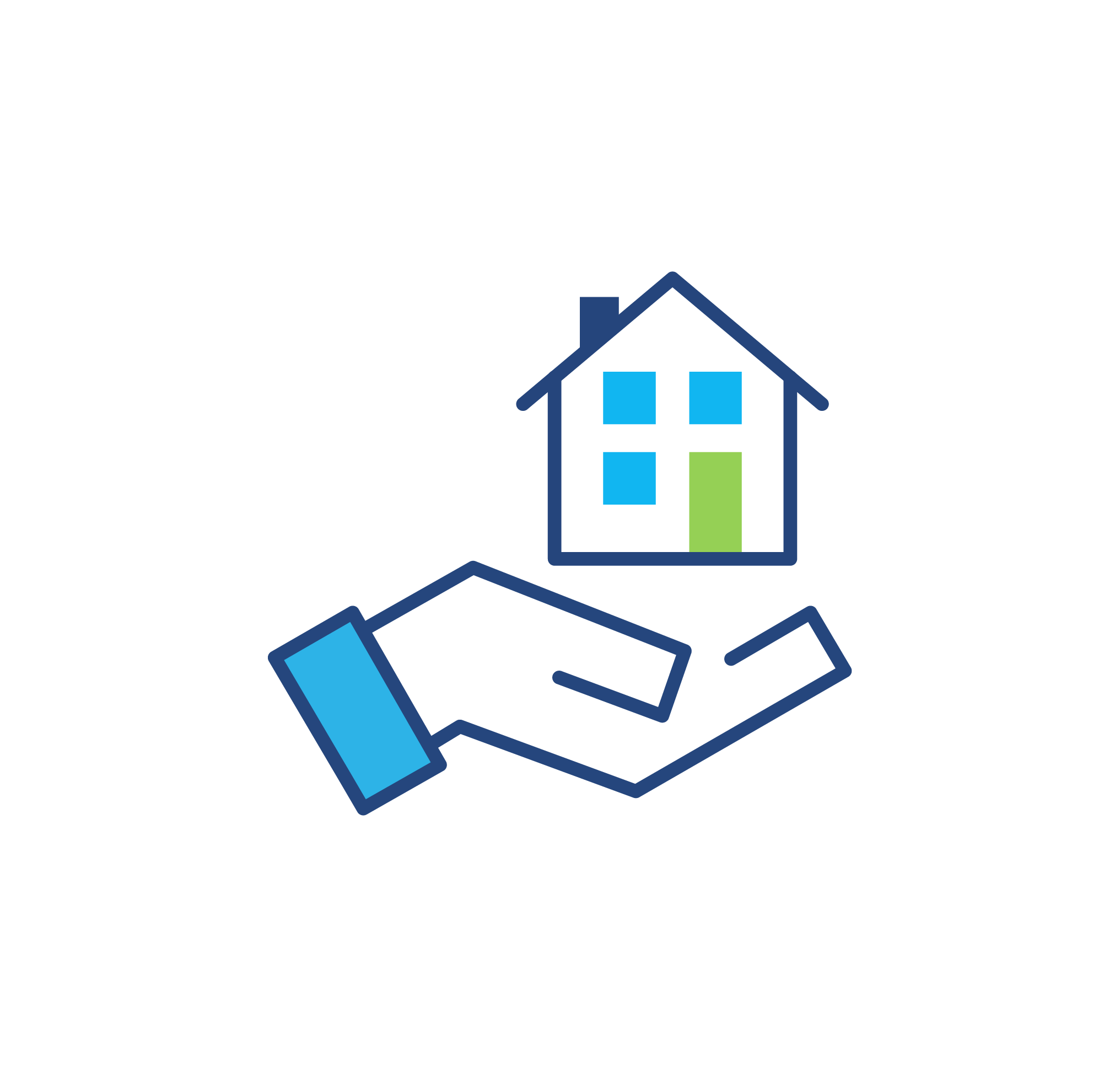 outline of a house atop an open palm