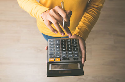 Person using a calculator