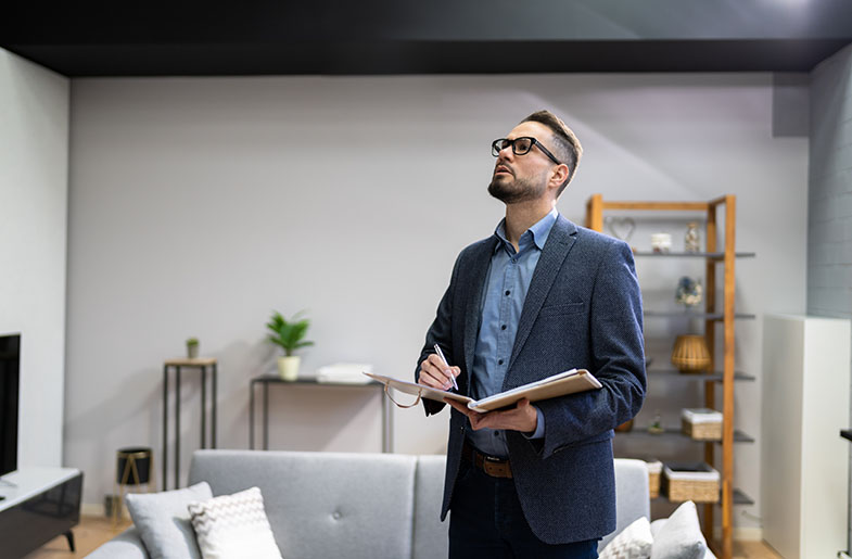 Appraiser during a home visit