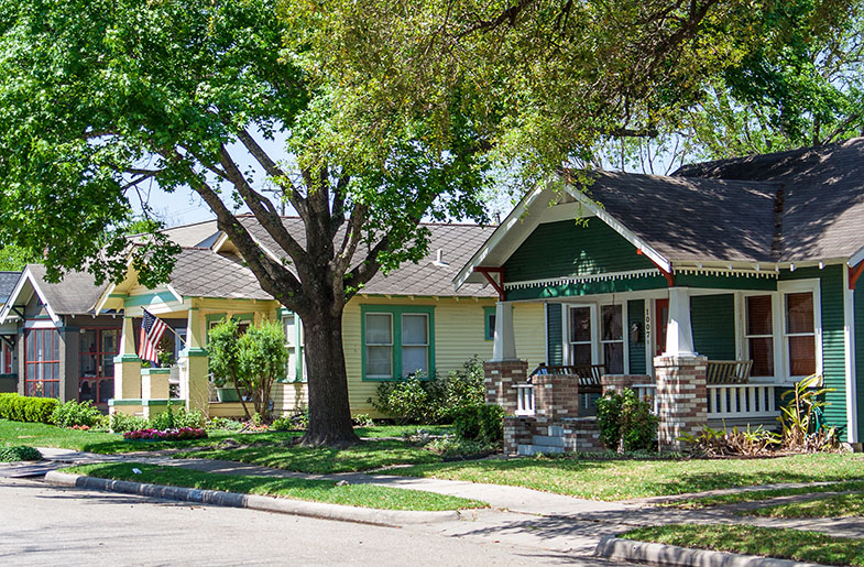 Homes in a quiet neighborhood