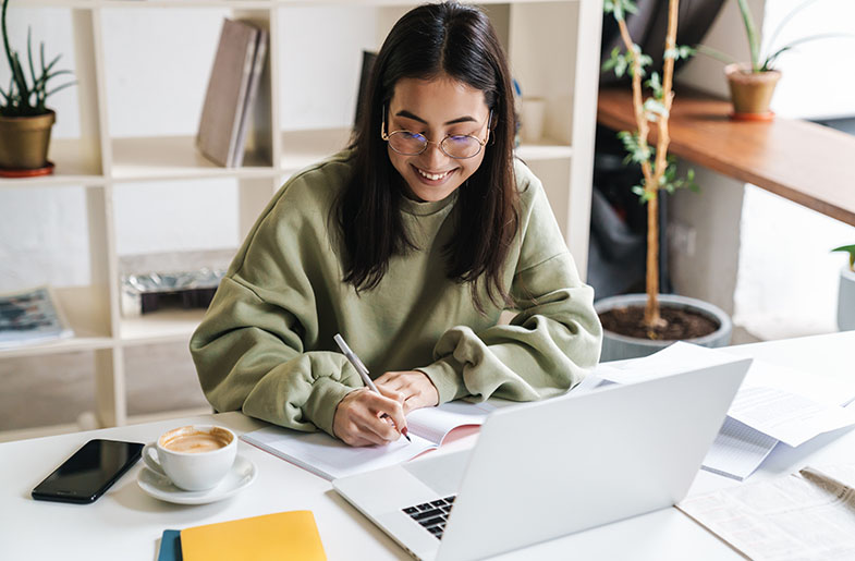 Young homebuyer making a list