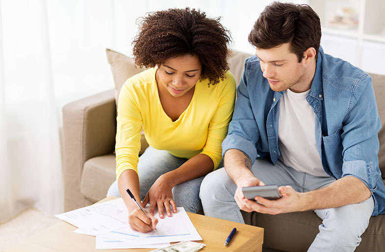 Couple reviewing their finances