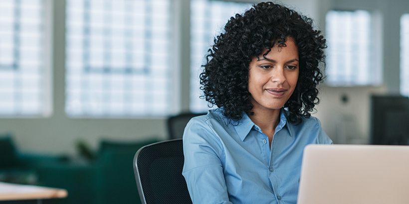 Businesswoman working at computer