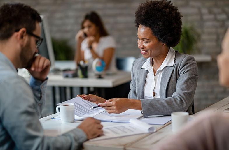 Renter reviewing lease agreement